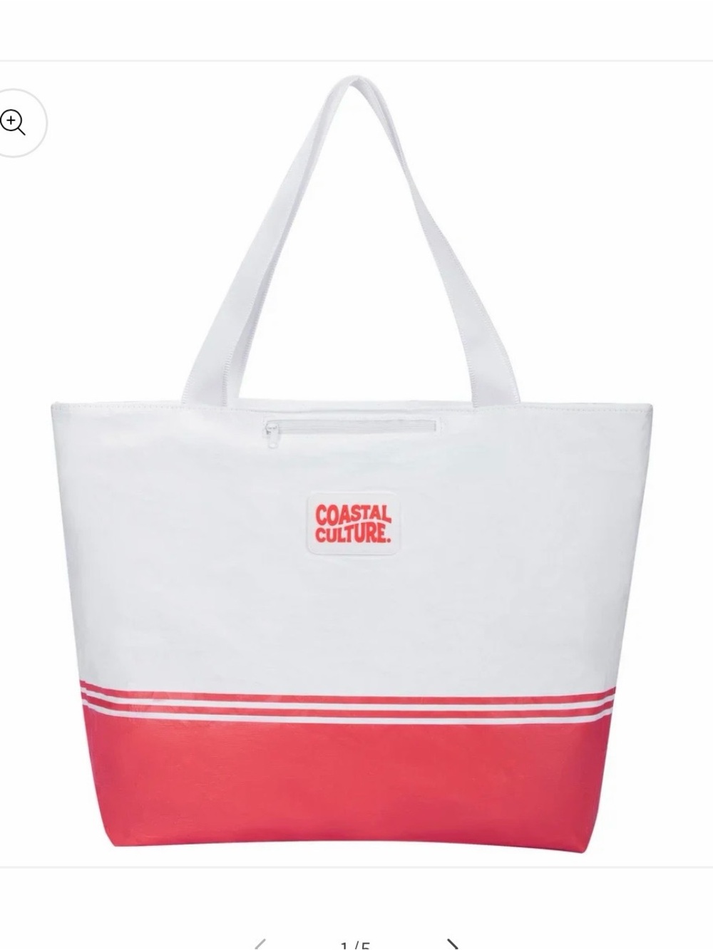 New coastal culture White & Coral every day  Tote Bag